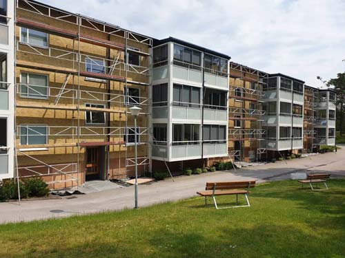 Referens på tegelrenovering av Blekinge Fasad AB